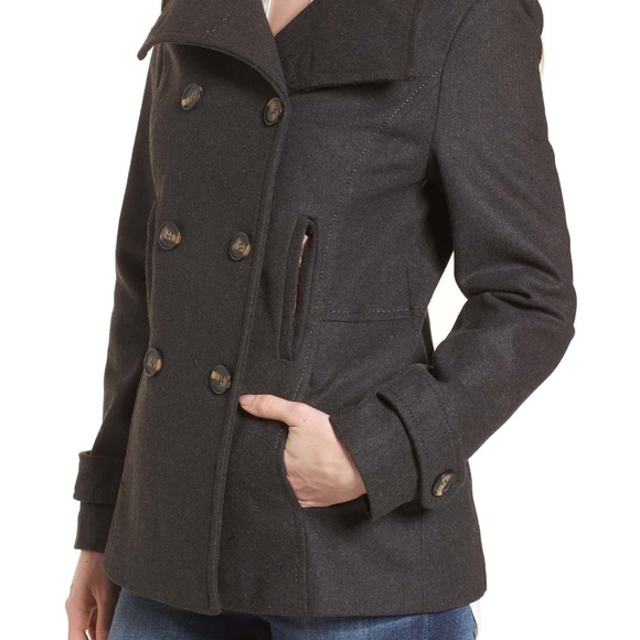 THREAD&SUPPLY DoubleBreasted charcoal Peacoat NWOT - Picture 3 of 7